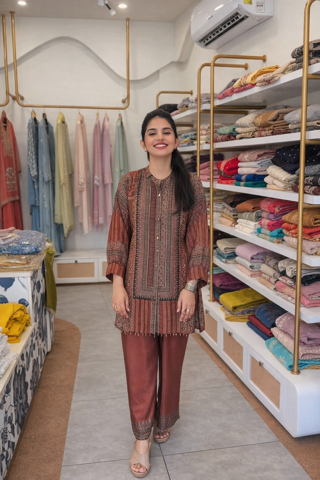 Printed Pashmina Coord Set