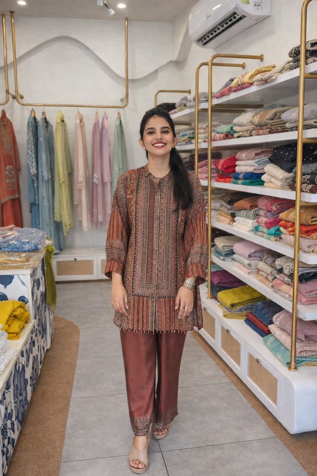 Printed Pashmina Coord Set