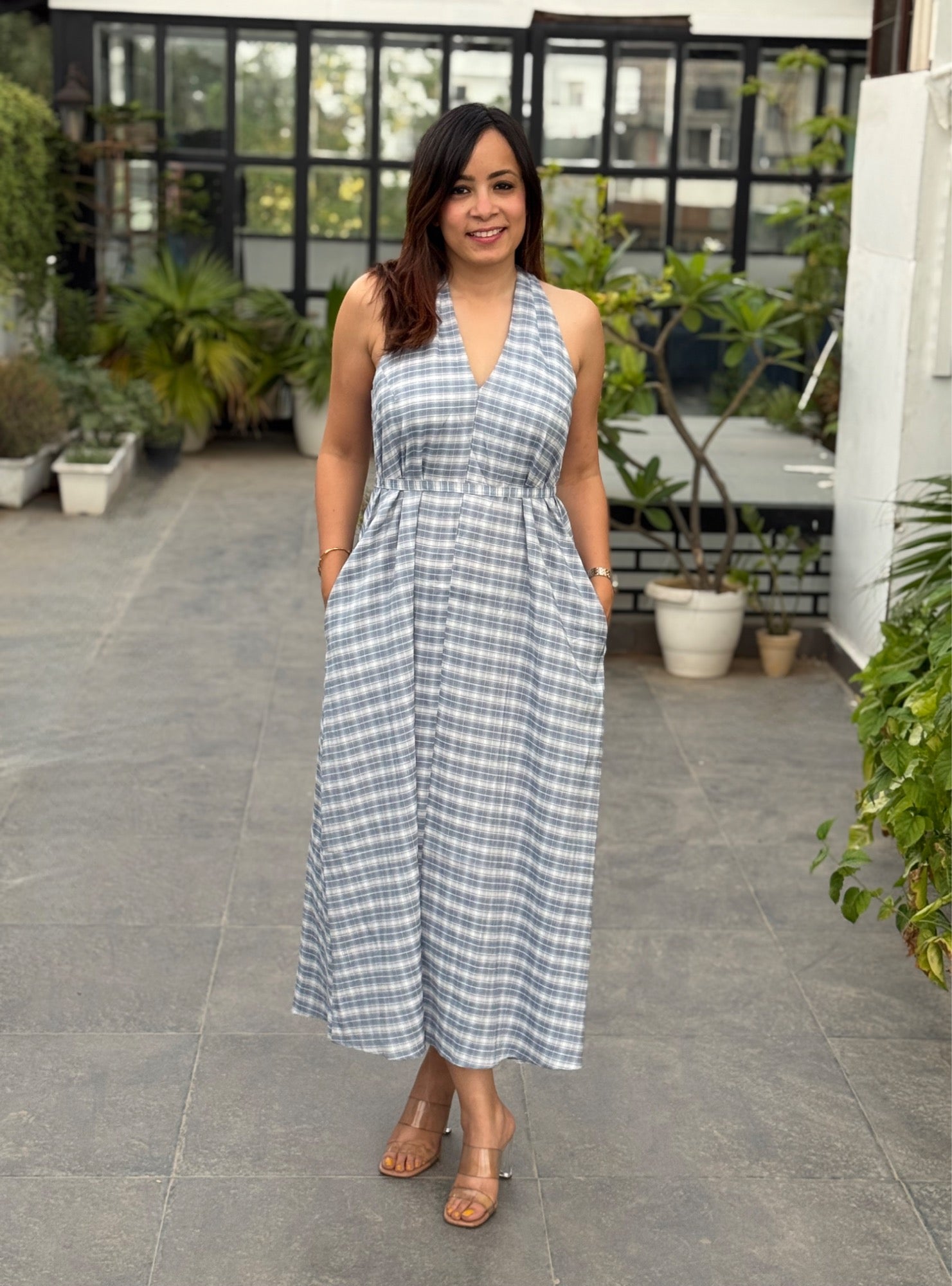 Naomi Long Dress with Belt