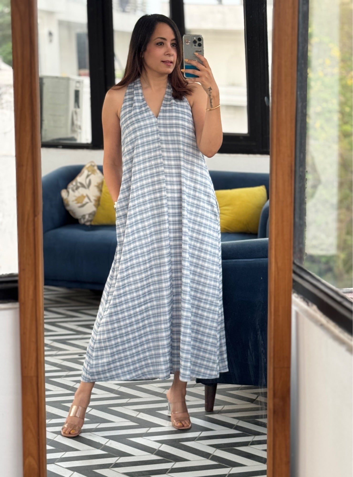 Naomi Long Dress with Belt