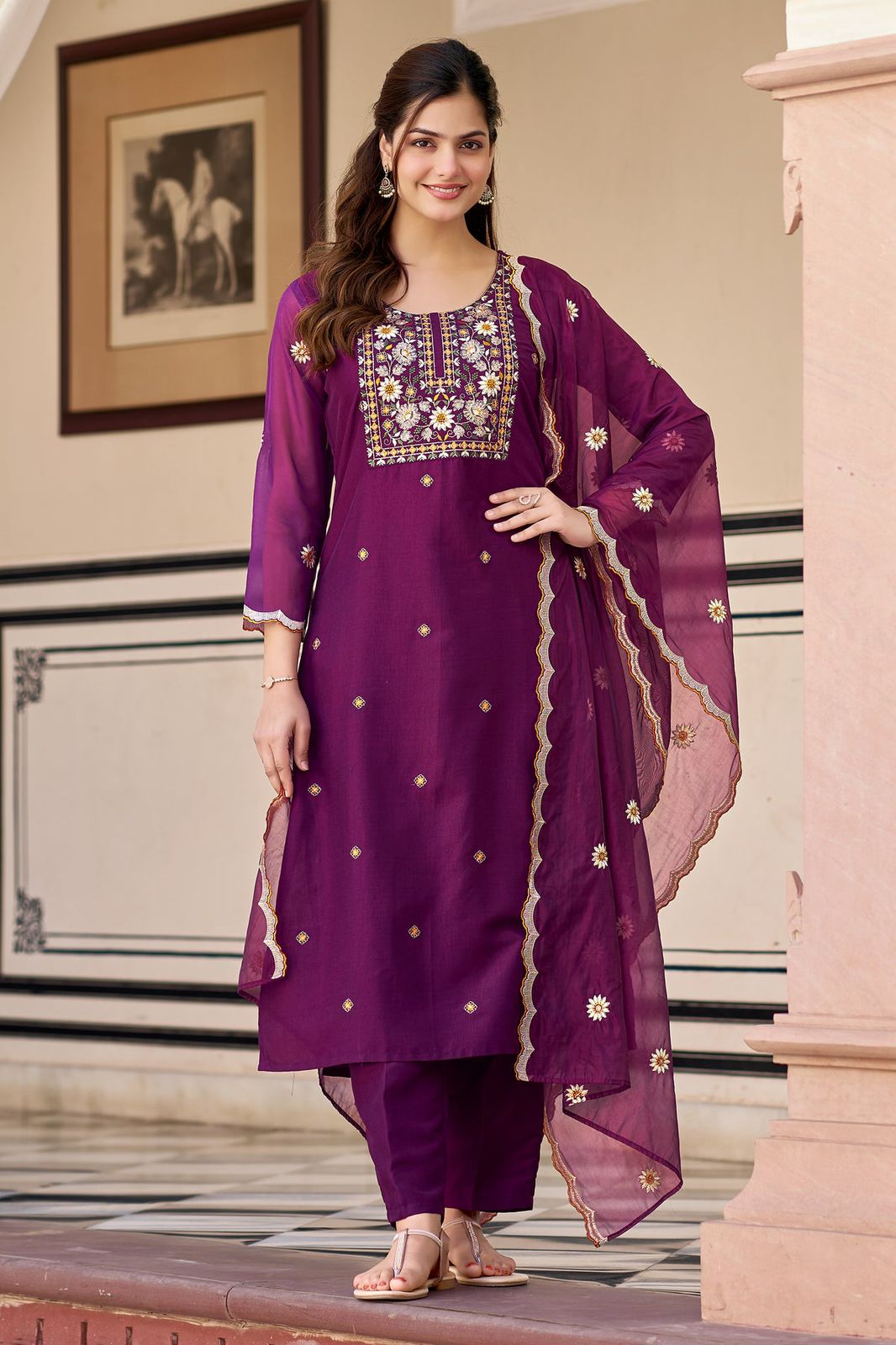 Presenting New Reyon beautiful suit set and duppta