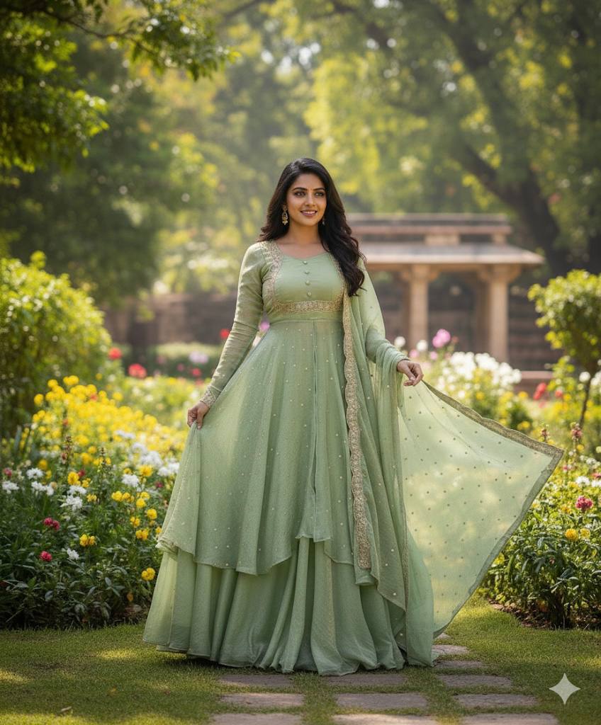 Royal Purple Silk Embroidered Cape Anarkali Suit Set