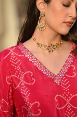 TREND TRINITY SUMMER OMBRE PURE CREP BANDHANI SUIT SET
