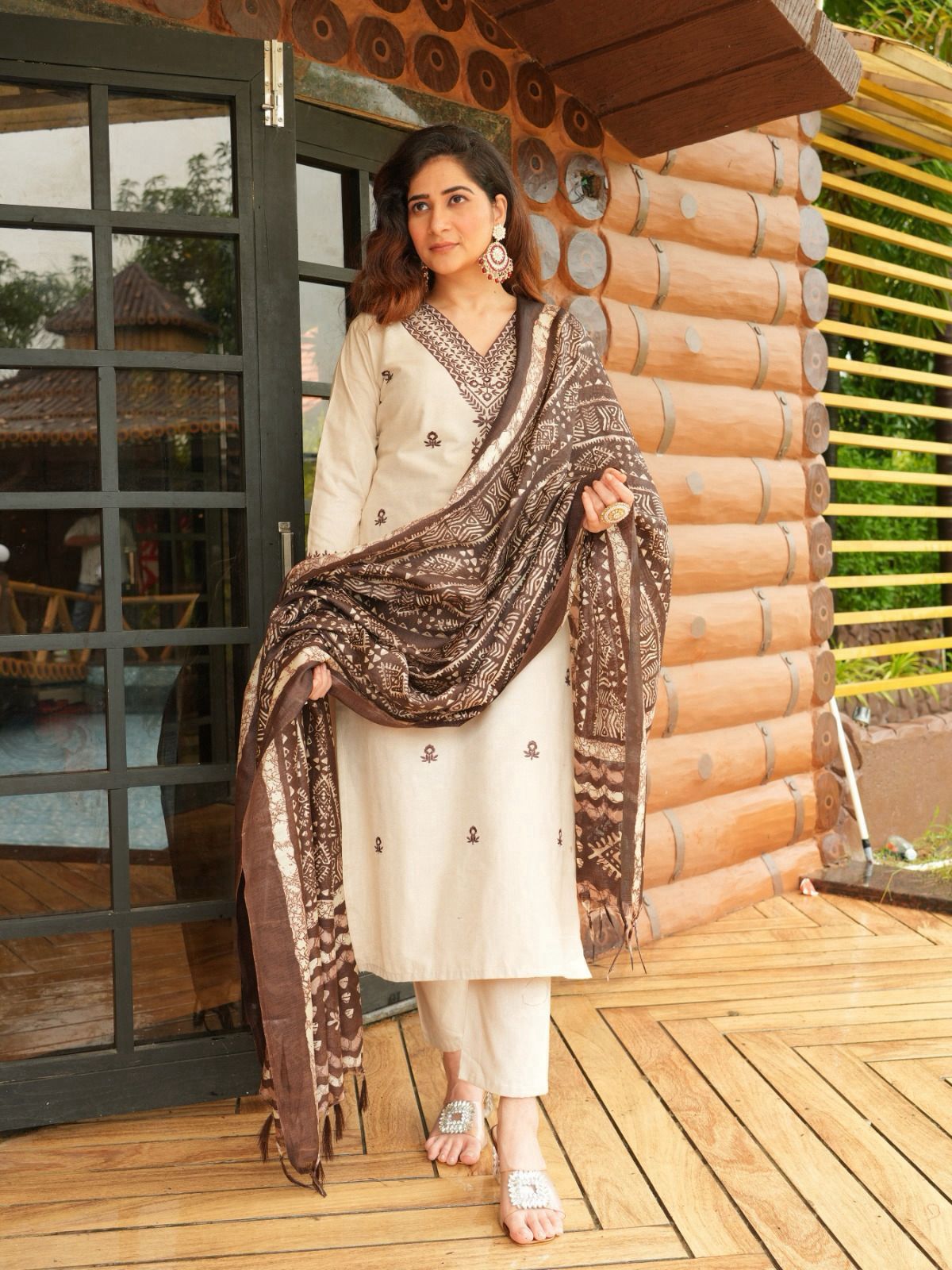 TREND TRINITY KHADI COTTON EMBROIDERED KURTI