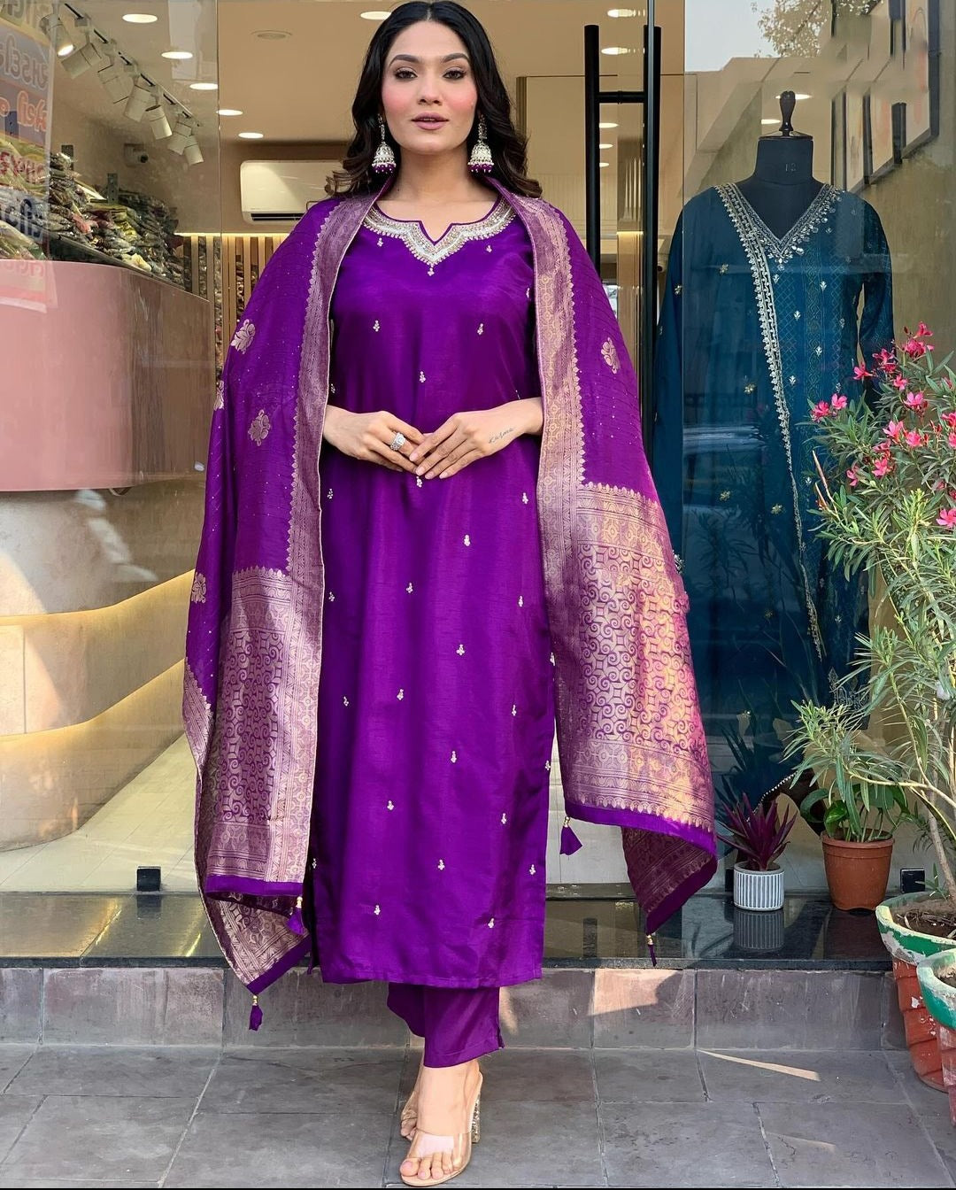 Women Silk Kurta Pant Dupatta Set Aashi kurta set