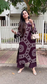 Floral Printed Rayon  Kurta and Pant