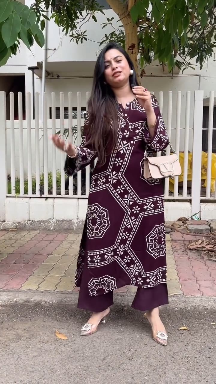 Floral Printed Rayon  Kurta and Pant