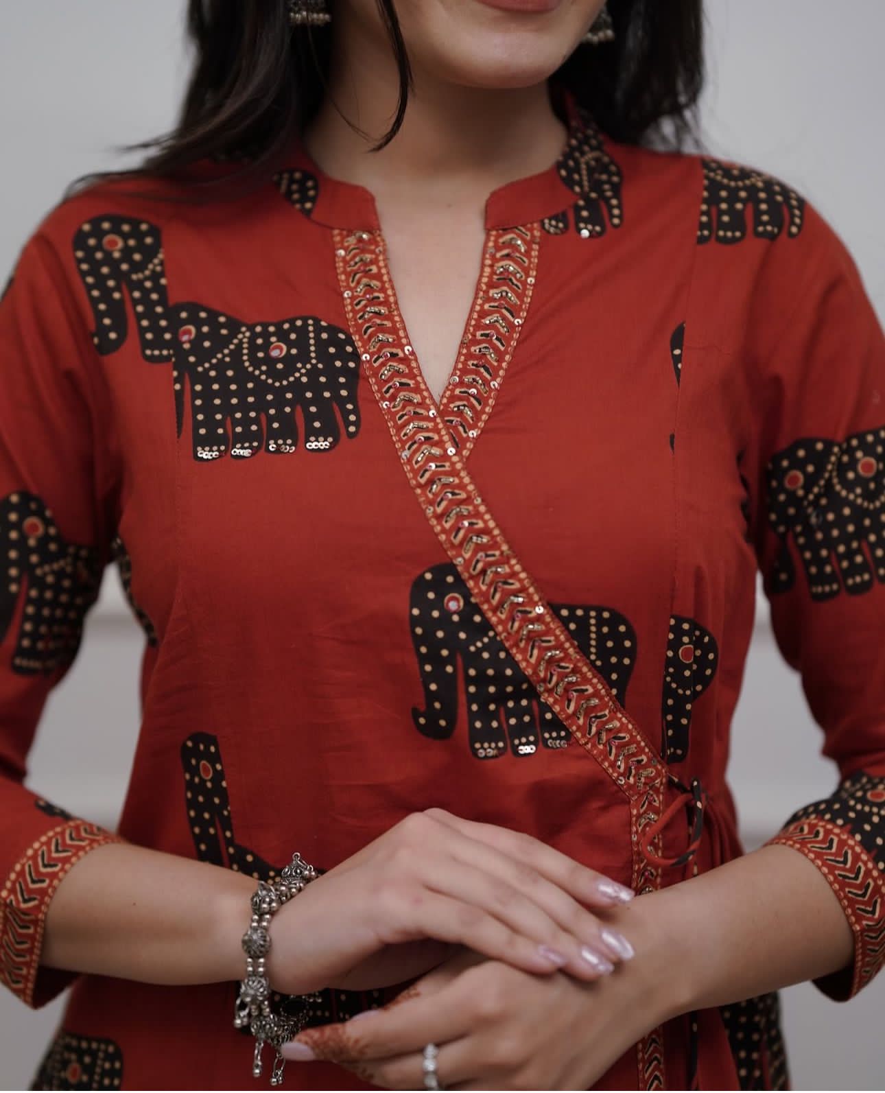 Angrakha Style Neck Design