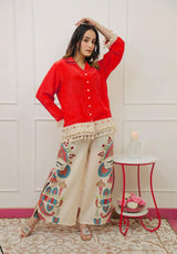 Premium mul silk shirt paired with digital cotton pant