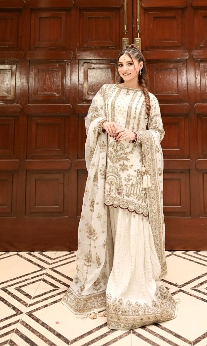 Jahan Organza Fabric With Heavy Embroidery Pakistani Suits