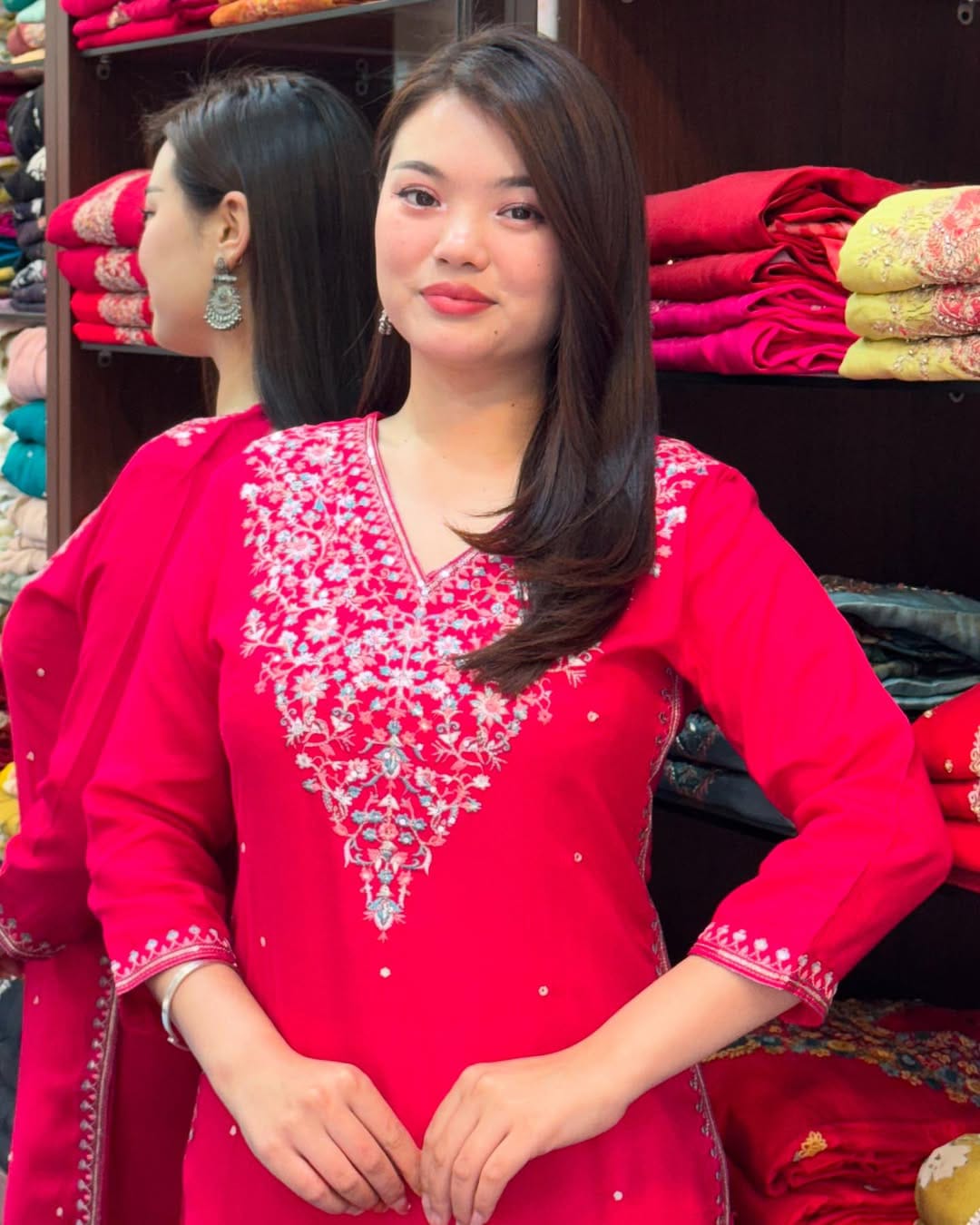 MALHARI Elegant Embroidered Kurti Set