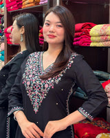 MALHARI Elegant Embroidered Kurti Set