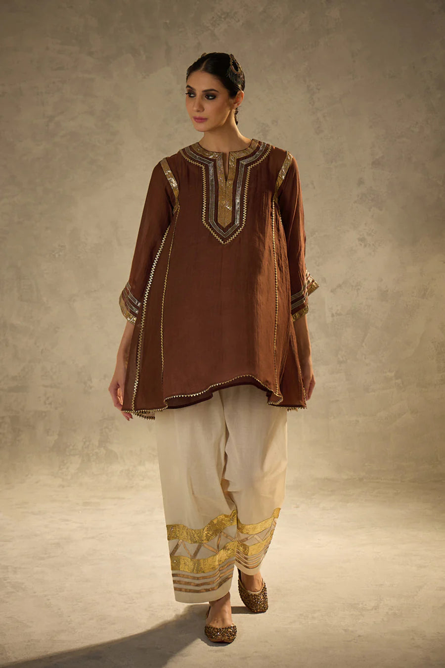 Brown Choga Style Gulabo Salwar Set